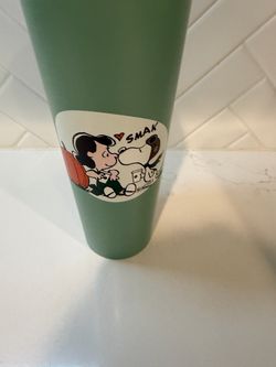 Starbucks Peanuts Snoopy Lucy 24oz Green Tumbler 2026 NEW