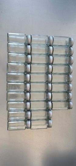 Set of 24 Glass Spice Jars with Lids