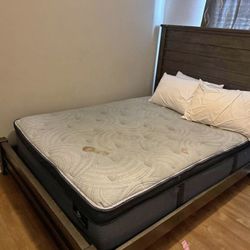 Queen Size Bed With Mattress 400$ OBO 