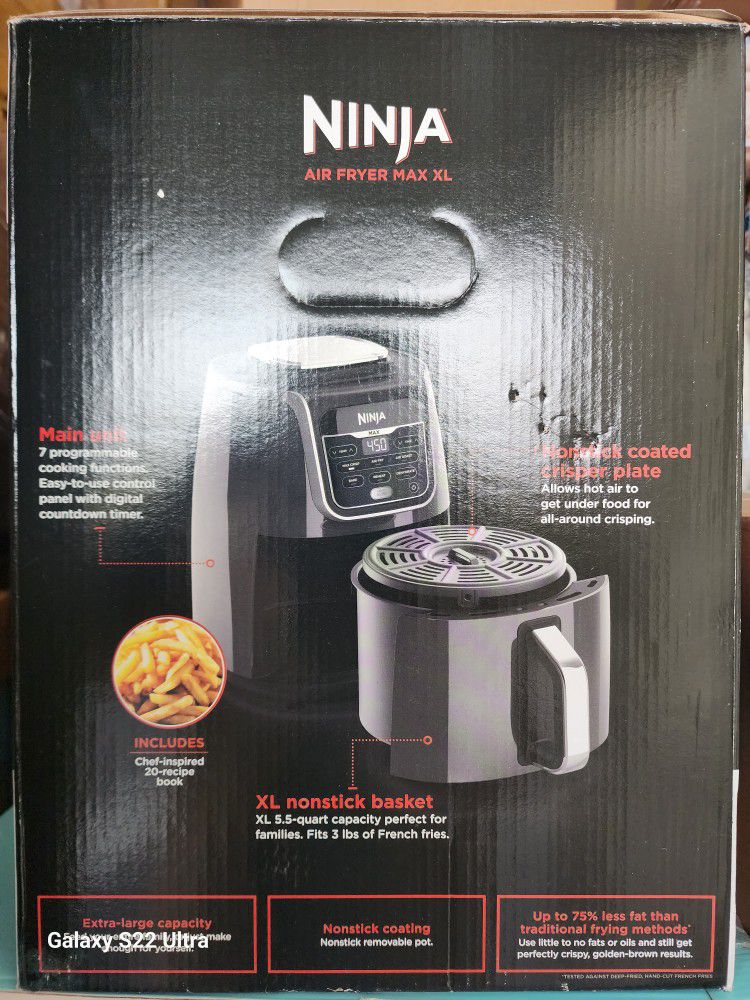 Ninja Air Fryer Max XL AF161 5.5 Quart Capacity Grey and Black 1750W 120V~  60Hz