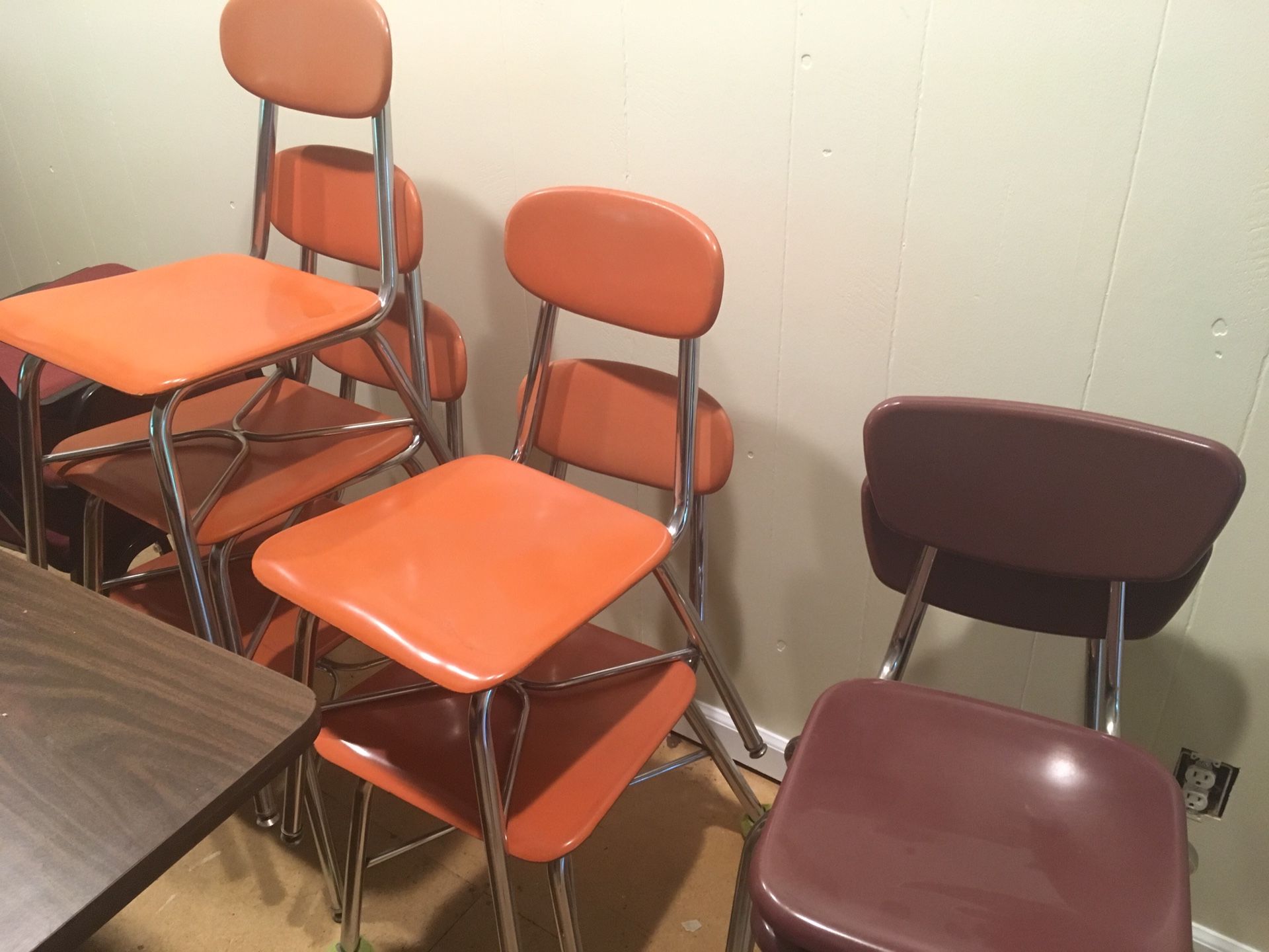 Metal Framed School Style Chairs