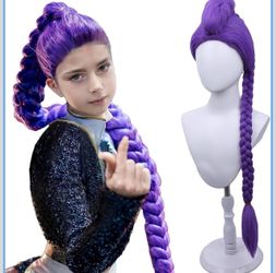 Purple rumi k pop demon hunters Braided Costume Wig