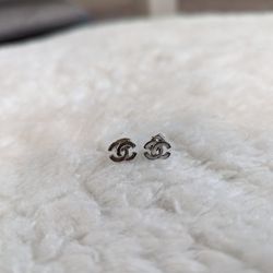 Chanel Earrings Sterling Silver Iconic 