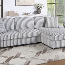 Corduroy sectional sofa