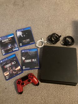Sony PlayStation 4 1TB Slim W/4 Resident Evil Games RE3 RE4 RE7 RE8