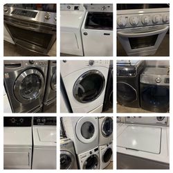 Washer Dryer Set Sets Washing Machines Dryers Electric Gas Ranges Stoves Ovens Hoods Free Warranty 