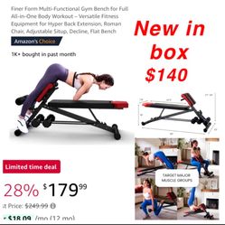 New Finer Form Multi-Functional Gym Bench for Full All-in-One Body Workout – Versatile Fitness Equipment for Hyper Back Extension, Roman Chair, $140