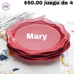 Platos Grandes Pavillion  Juego De (4) Princess House