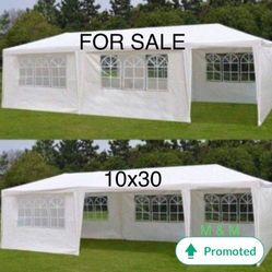 10'x30' Waterproof Outdoor Party Tent Heavy Duty Canopy Tent Patio Camping Gazebo Wedding Tents with Removable Sidewalls(White)

