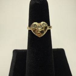 10k Gold Heart Nugget Ring