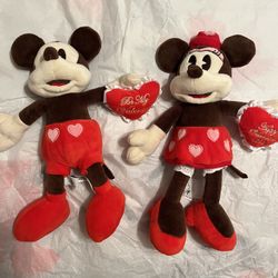 Mickey Mouse And Minnie Mouse Plushies 