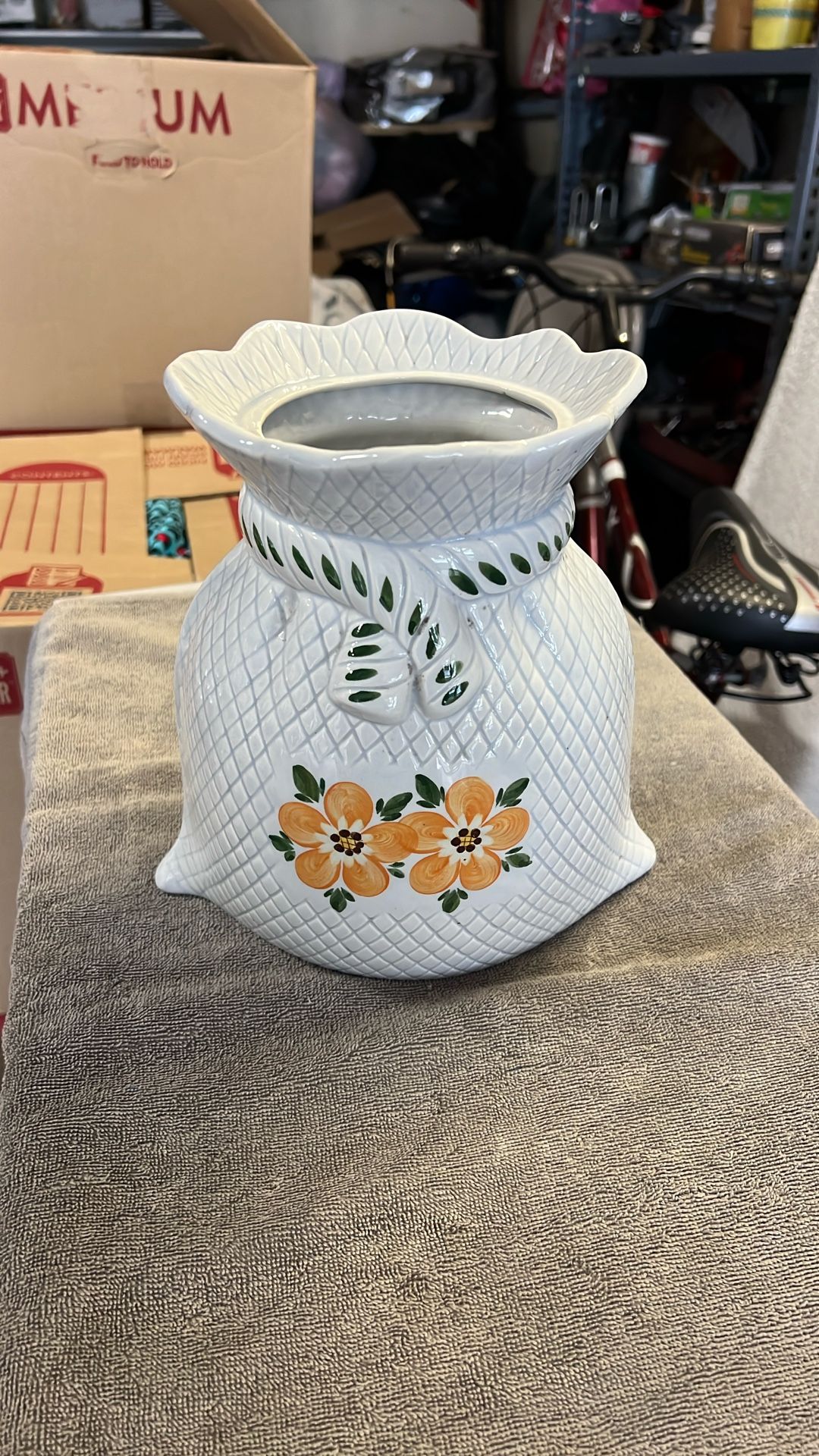 Ceramic Flower Vase / Cookie Jar