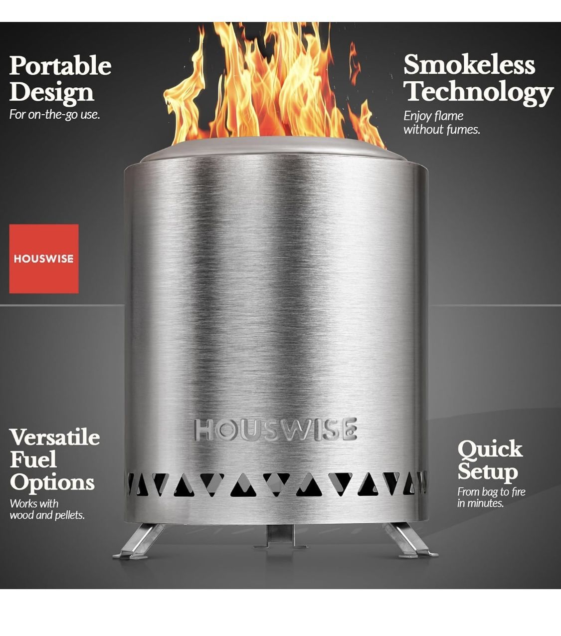 HOUSWISE 8” Mini Fire Pits Combo Bundle 