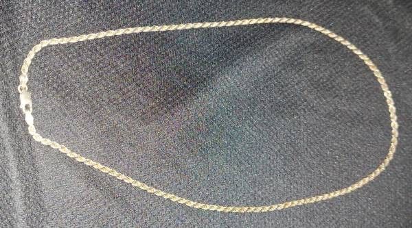 20" " Long 3mm Sterling Silver Diamond Cut Rope  Chain Necklace  Marked 925 Italy - $40 (19th Ave & Bell Rd North Phx.)