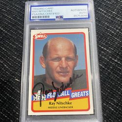 1989 Swell Autographed Ray Nitschke Football Greats #96 PSA/DNA