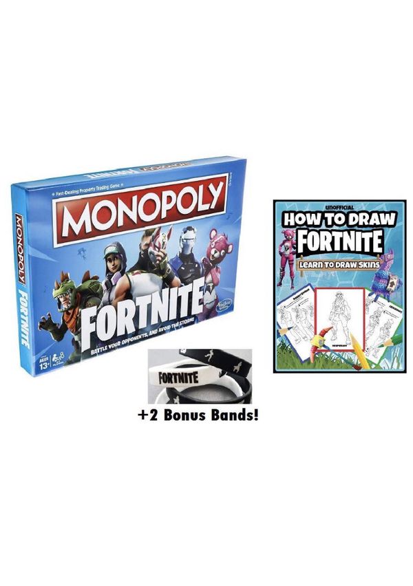 fortnite monopoly how to draw fortnite and bonus fortnite wrist bands exclusive fortnite gift set - fortnite monopoly