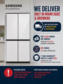 Samsung 4  Door  Flex Refrigerator RF23A9675AP Panels Sold Separately