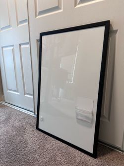 Magnetic Dry Erase Whiteboard – 35” x 23” | Black Frame