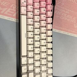 Mechanical Gaming Keyboard with pink and white key caps 