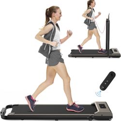 Under Desk Treadmill 2 in 1 Folding Treadmill, Foldable Walking Running Pad with Phone/Tablet Holder, Powerful and Quiet Walking Jogging Running Machi