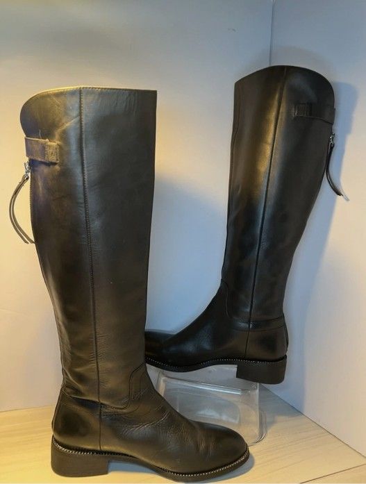 Franco Sarlo L. Brindley Blk Leather Boots 9.5