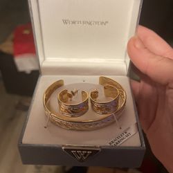 Worthington Cuff Bracelet & Earrings 