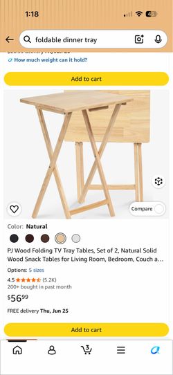 Two foldable tv tray/tables
