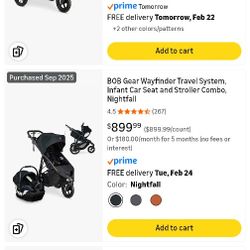 B O B Wayfinder Travel System Infant Stroller/ Fitness Stroller 