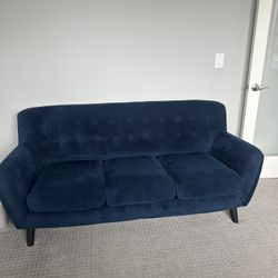 Pottery barn Velvet Loveseat, Navy Blue 