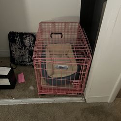 Pink Dog Crate For Small Dog