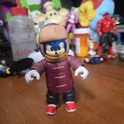 This is a Jakks Pacific Sonic the Hedgehog 2 Movie Snow Sonic action figure