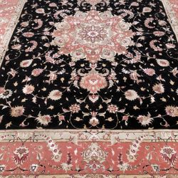New Hand Made Silk And Wool Tabriz Iranian Persian Rug