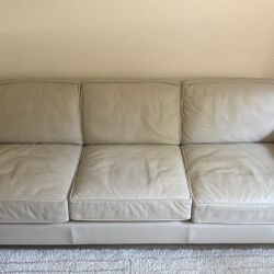 Beige Leather Couch