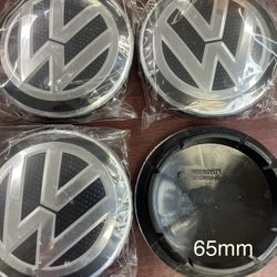 4 Pieces VW Hubcaps 65mm