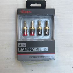 Rocketfish 24k Gold Played Banana Plugs 