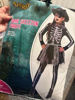 Spirit Dark Skeleton Pirate Girls Costume