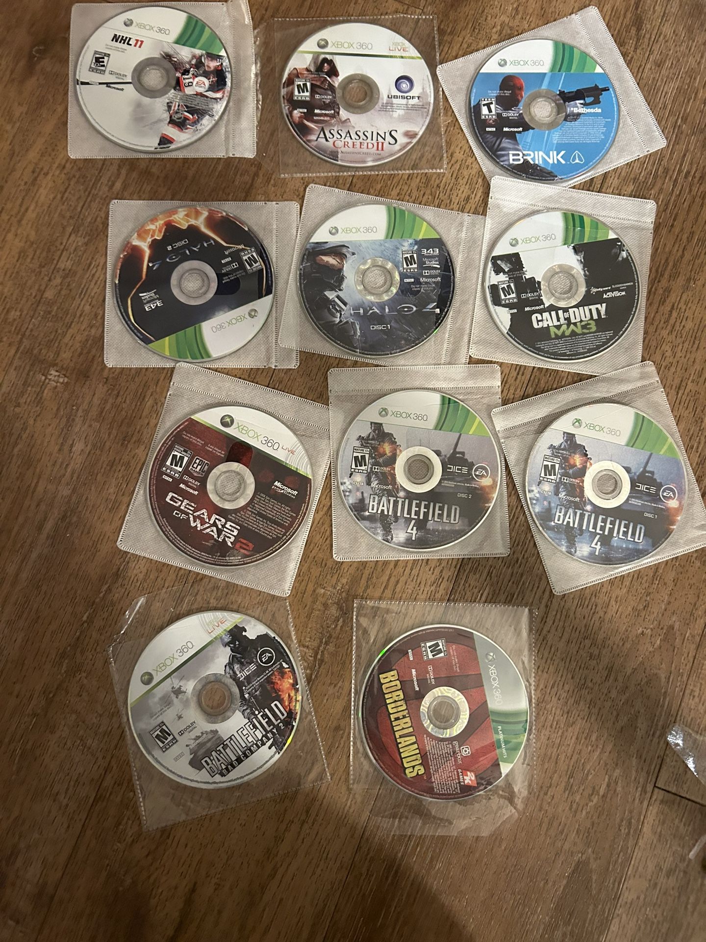 Xbox 360 disc lot games