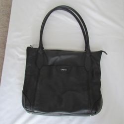Women's Black Leather Shoulder Purse, Lodis Sierra Tote