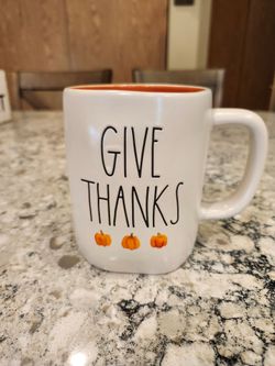 RAE DUNN MUG PUMPKIN GIVE THANKS NEW