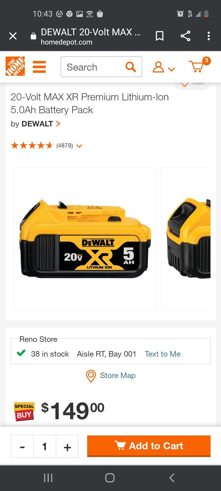 Dewalt XR Battery 5.0 Ah