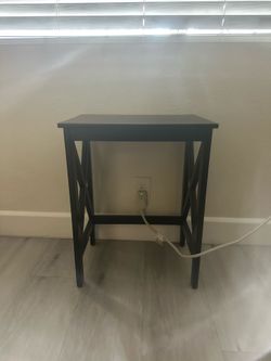 Black X-Frame Side Table
