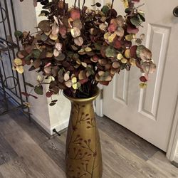 FLOOR VASE W/ARTIFICIAL FLOWERS