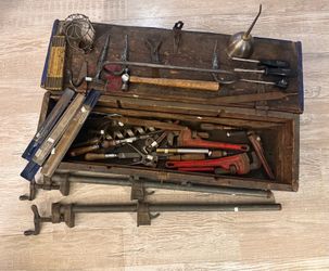 Antique / Vintage Tool Box & Tools