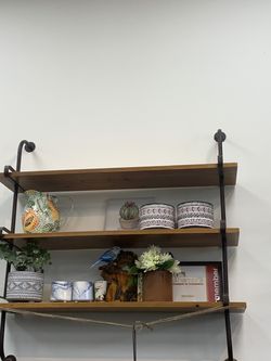 Wood And Iron Wall Shelf