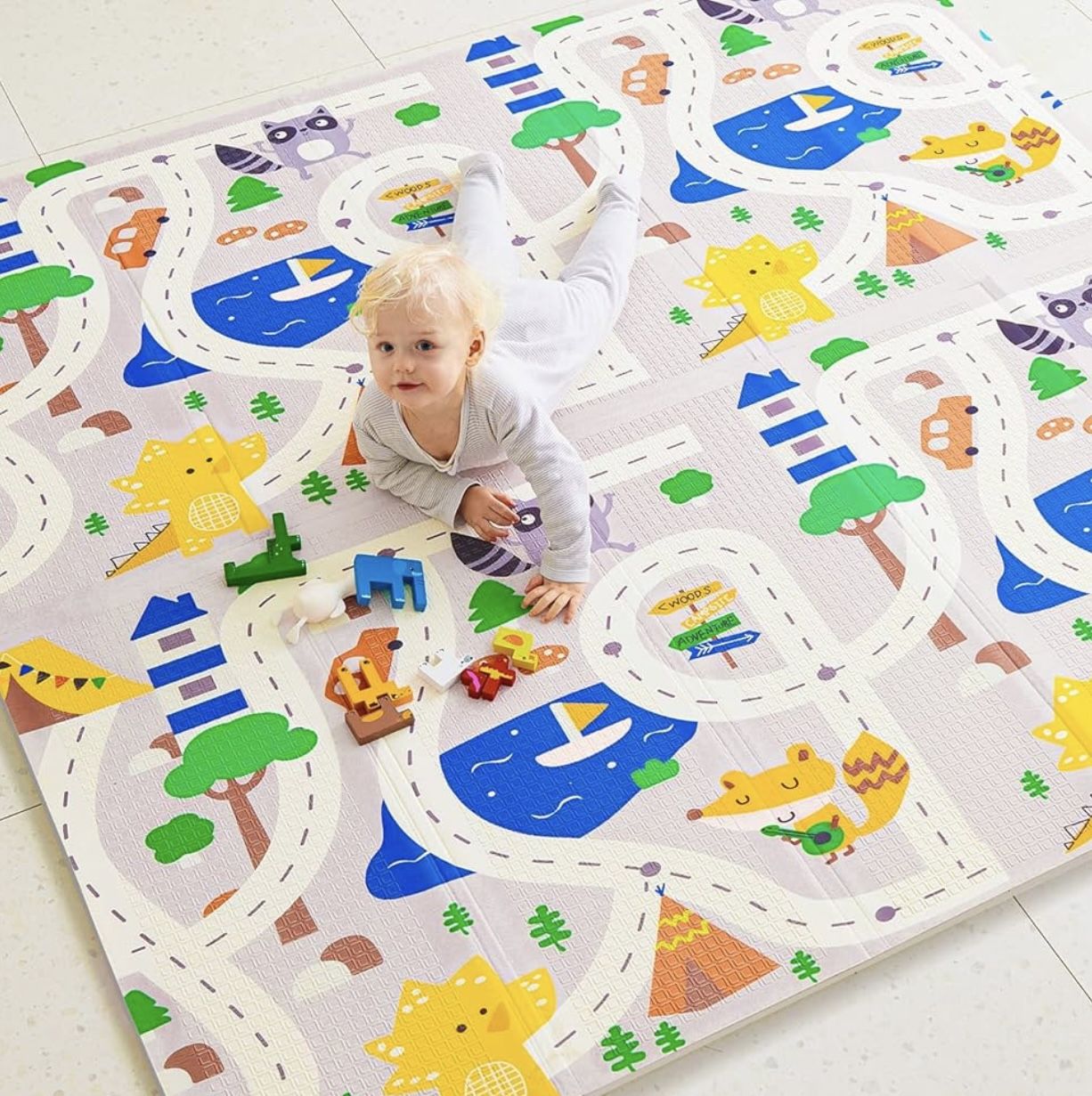 71" x 79" Extra Large Foldable Baby Play Mat,Waterproof 