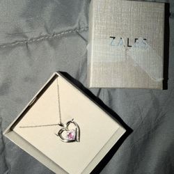 Pink Sapphire Heart Necklace