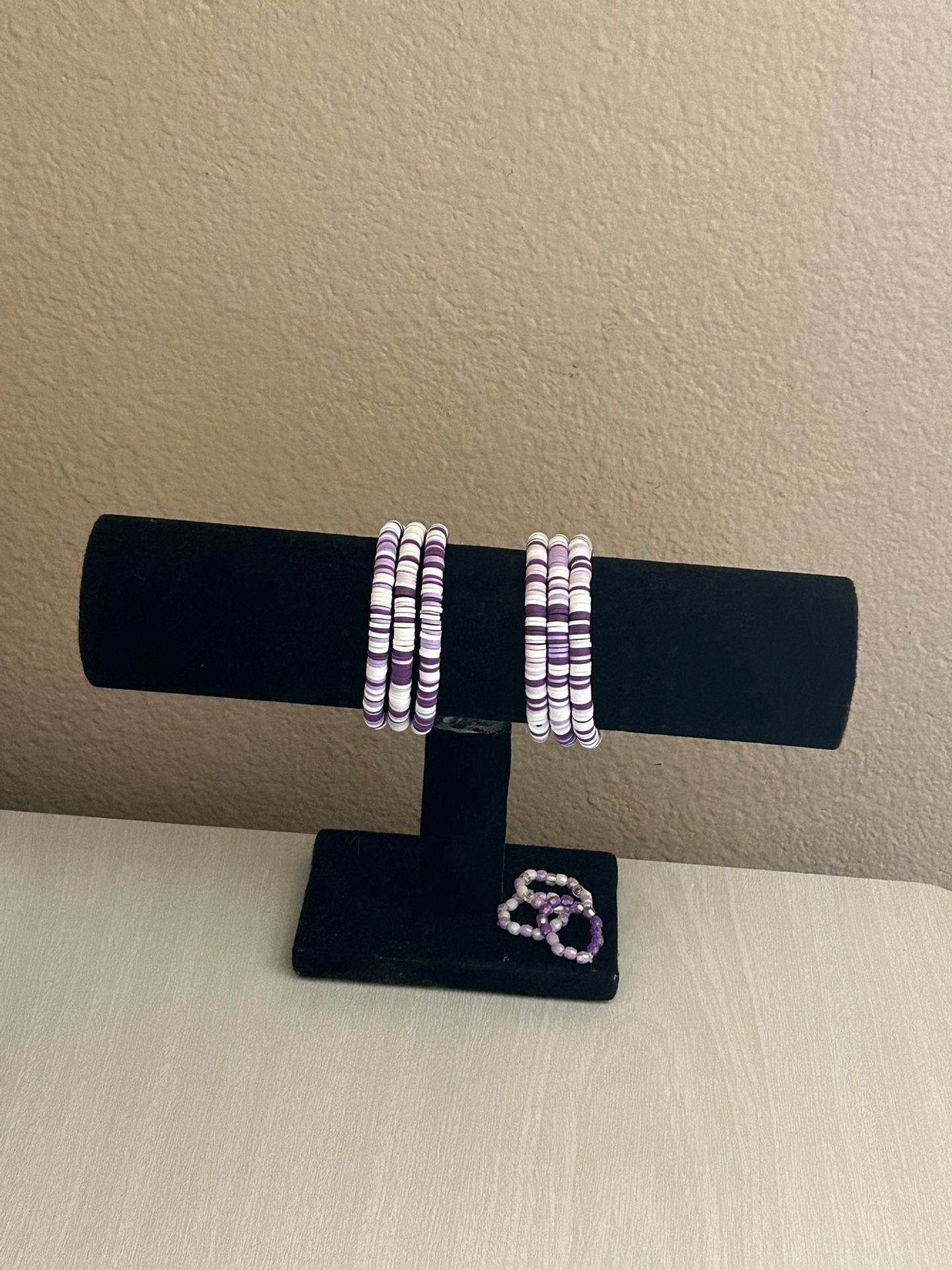 Purple, White, & Light Purple Bracelet