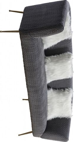 Monroe Textured Velvet Pink , Black Gray Sofa