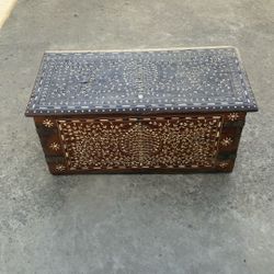Antique Inlaid Wooden Chest
