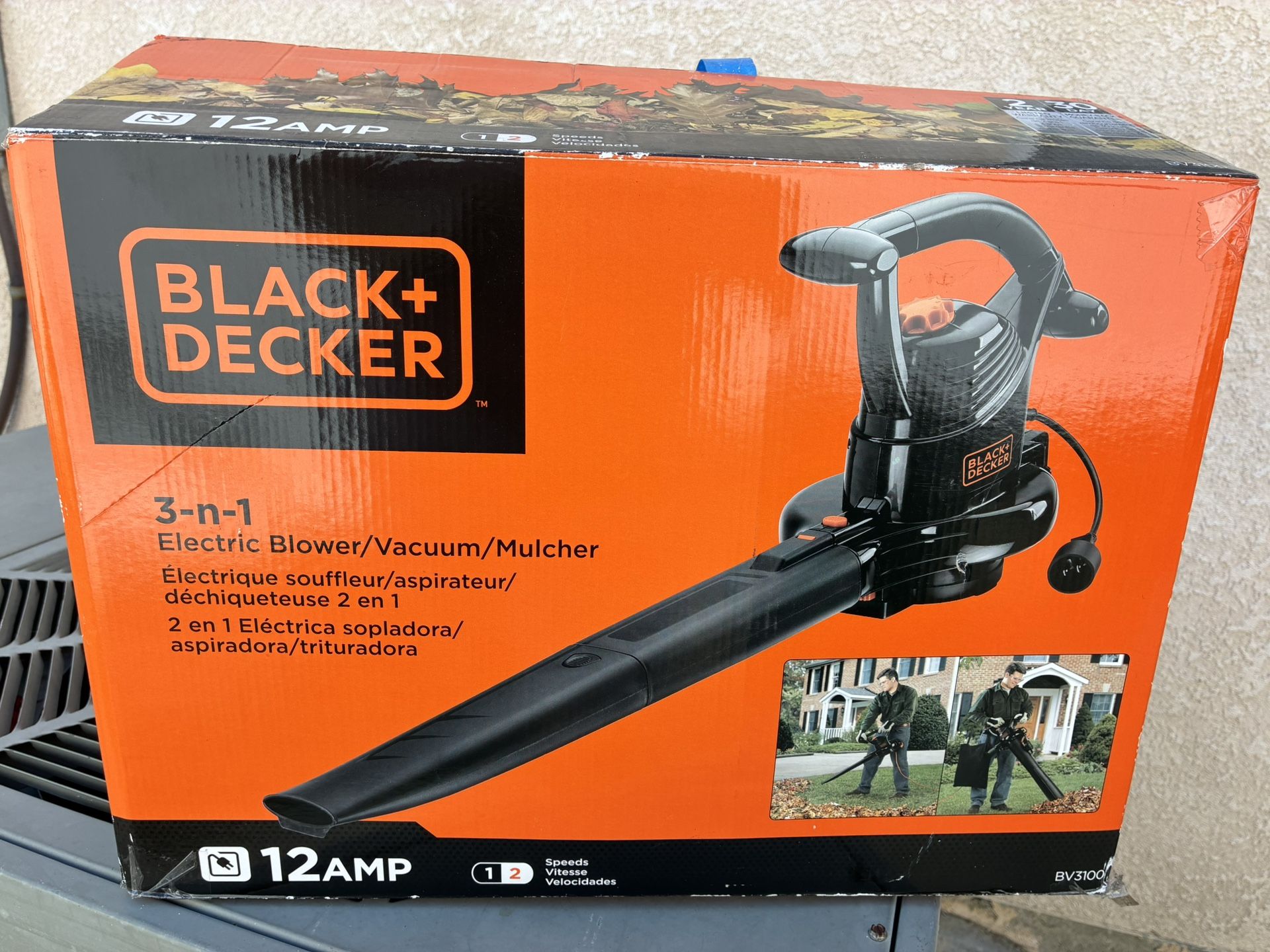 Black + Decker 3 in 1 - Leaf Blower, Vacuum & Mulcher
